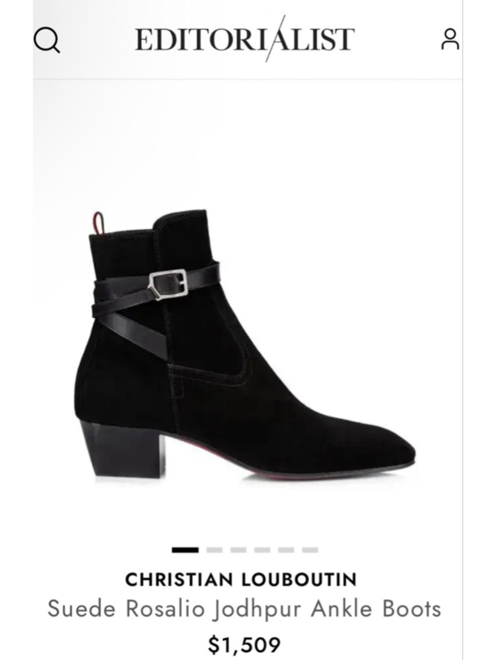 Christian Louboutin Black Suede Rosalie Jodhpur Ankle Boots Size 41